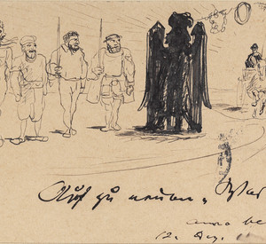 Auf zu neuen „Werken“!, Postkarte von Max Slevogt an Bruno Cassirer, 12. Dez. <1915>, Tinte, Saarlandmuseum Saarbrücken, Moderne Galerie, Inv.-Nr. KW 312 (Foto: Tom Gundelwein)